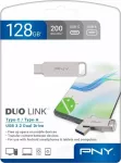 PNY Duo-Link m&auml;lupulk, 128 GB  (P-FDI128DULINKTYC-GE)