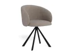 Eleanor dining chair with armrest, Seat grey-brown Basel 34, Base steel matt black, 2-Pack