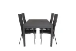 Marbella Dining Table 160/240*100*H75 - Black+Copacabana Recliner Chair (stackab