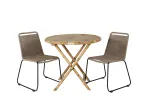 Cane Caf&eacute; table &oslash;80cm - Bamboo+Lindos Stacking Chair - Black Alu / Latte Rope_2