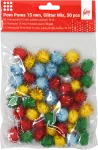 Karvapallid College 15mm 50tk Glitter assortii