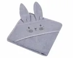 Bathing cover - 328 - TERRY - ANIMALS II - BUNNY - size 100x100 - GREY