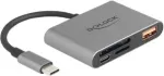 "DELOCK USB-C Card Reader fur SD und Micro SD Speicherkarten + USB 10 Gbps Type-A Port und USB Type-C PD 2.0 85 W"