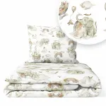 Cover set -  2 pcs - 135x100, 40x60 - ELEPHANT in the RAINBOW - BEIGE