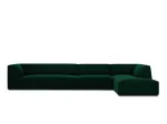 Velvet Modular Right Corner Sofa, "Siena", 5 Seats, 366x180x69 Made in Europe