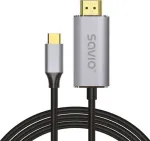 &bdquo;Savio&ldquo; USB-C &ndash; HDMI-kaabel, 1 m, must ja h&otilde;bedane (SAVKABELCL-170)
