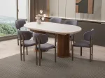 Pikendatav s&ouml;&ouml;gilaud, Hanah Home, travertiin, p&auml;hklipuu, 180 x 77 x 90
