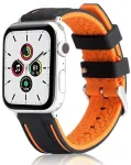 Solid Silicone Strap Apple Watch 38/40/41mm Orange-Black