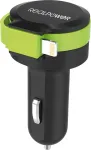 Car charger 1xUSB-A 2.4A black/green