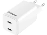 Wall Charger 2xUSB-C PD 65W White