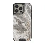 Snowstorm - Grey Marble iPhone 16 Pro Max Case, Elite Dark (MagSafe) / Silver