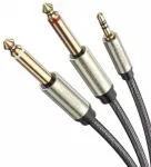 Kaabel Ugreen 3,5 mm &ndash; 2 x 6,35 mm pistik, 2 m, hall, AV126 10615
