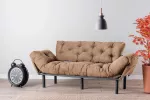 3-kohaline diivanvoodi, Hanah Home, Nitta, helepruun, 185 x 85 x 70