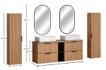 Vannitoam&ouml;&ouml;bli komplekt koos t&ouml;&ouml;pinnaga, eraldiseisvate valamutega, kapidega ja peeglitega Adel Oak, 140 cm
