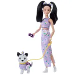&bdquo;Barbie&ldquo; &uuml;htmoodi riietatud nukk ja koerake &ndash; Lilled (JFP39)