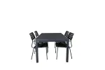 Marbella Table 160/240 - Black/Black+Nicke Dining chair w. armrest - Black Steel_4