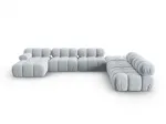 Velvet Modular Panoramic Right Corner Sofa, "Bellis", 7 Seats, 376x282x70 Made in Europe