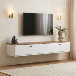 TV-alus, Hanah Home, Atlandi m&auml;nd Valge, 160 x 25 x 25