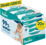 &bdquo;Pampers&ldquo; niisked salvr&auml;tikud &bdquo;99 % Water&ldquo;, 20 pakendit &agrave; 60 salvr&auml;tikut = 1200 tk.