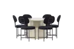 Sandvik Dining Table &phi;140 - Beige / Beige MDF +Stella Dining Chair - Black / Black Velvet _6