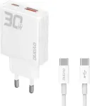 A30EUT 30 W USB-A/C + USB-C-kaabel, valge