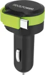 Car Charger 1x USB-A 2.4A black/green