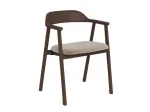 Nixon dining chair with armrest, Seat beige Monza 60, Base oak matt smoke, 2-Pack
