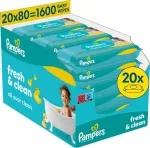 &bdquo;Pampers&ldquo; niisked salvr&auml;tikud &bdquo;Fresh Clean&ldquo;, 20 pakendit &agrave; 80 salvr&auml;tikut = 1600 t&uuml;kki.
