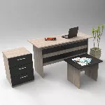 Kontorim&ouml;&ouml;bli komplekt, Hanah Home, tamm Must, 140 x 73,8 x 60, cm