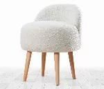 Pouf Hanah Home Rufmee, valge, 46 x 64 x 46