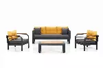 Garden Lounge'i komplekt, Hanah Home, kollane Hall Must, 67 x 197 x 77 cm