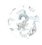 Bedding set - 6  parts - 120/90/360 - ELEPHANT in the RAINBOW - BLUE