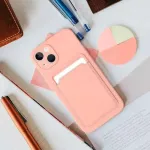 "Card Silicone Case iPhone 14" Pink