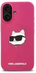 "Silicone Choupette Head Print MagSafe iPhone 16" Pink