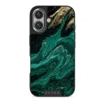 Emerald Pool - Elegant iPhone 16 Case, Elite Dark (MagSafe) / Silver