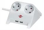 Brennenstuhli pikenduskaabel koos 2xUSB-laadijaga 1,8 m pikkune kaabel. 2-suunaline valge 1153520222 / GT-634