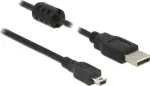 "1,5 m USB 2.0-A / USB 2.0 Mini-B, 1,5 m USB A - Mini-USB B, isane - isane, must USB-kaabel"