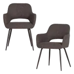 JENNY DINING CHAIR BOUCLE BROWN - SET OF 2 [fsc]