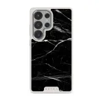Noir Origin - Black Marble Samsung Galaxy S25 Ultra Case, Elite Light (Magnetic) / Silver