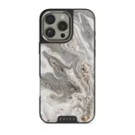 Snowstorm - Grey Marble iPhone 16 Pro Case, Elite Dark (MagSafe) / Silver