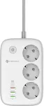 &bdquo;Forcell F-Energy&ldquo; pistikupesa-pistikuriba: 3x &bdquo;Schuko&ldquo;, USB-C 30 W, 3x USB-A QC3.0 PD, &bdquo;WiFi Tuya&ldquo;, 2500 W, 10 A