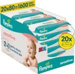 &bdquo;Pampers&ldquo; niisked salvr&auml;tikud &bdquo;Sensitive&ldquo;, 20 pakendit &agrave; 80 salvr&auml;tikut = 1200 t&uuml;kki.