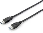 "Equip USB-A 3.0-A pikenduskaabel, 3,00 m, 5 Gbps, must, pol&uuml;et&uuml;leenkott"