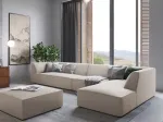 Velvet Pouf, "Siena", 1 Seat, 93x93x40 Made in Europe