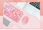 Wireless Keyboard and Mouse Combo Sweet Pink