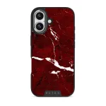 Iconic Red Ruby - Marble iPhone 17 Case, Elite Dark (MagSafe) / Silver