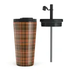 Autumn Plaid - Travel Mug, 500 ml / Flap & Straw Set