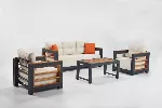 Garden Lounge Set, Hanah Home, valge, 196 x 86 x 83, cm