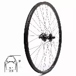 Esiratas J19SB 26" // 36H, ketaspiduritele 6 poltidega, neetitud, kiirkinnitus, topeltkinnitus