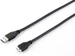 "Equip USB-A 3.0 - micro B kaabel, 1,80 m, must, pol&uuml;et&uuml;leenkotis"
